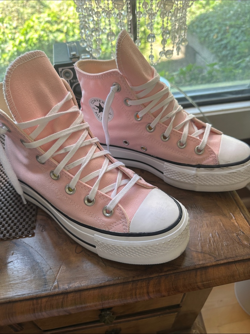 Converse Pink High-Top Platform Sneakers